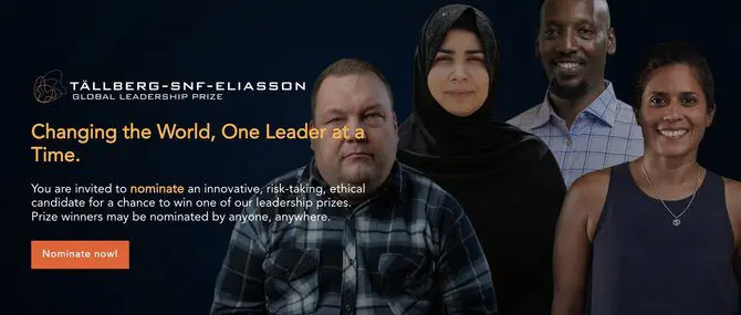 Lancement du Tällberg-SNF-Eliasson Global Leadership Prize 2022 pour les leaders du monde entier