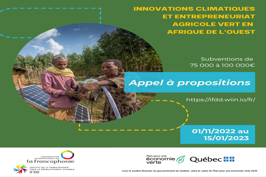 Appel à propositions : Innovations climatiques et entrepreneuriat agricole vert en Afrique de l’Ouest